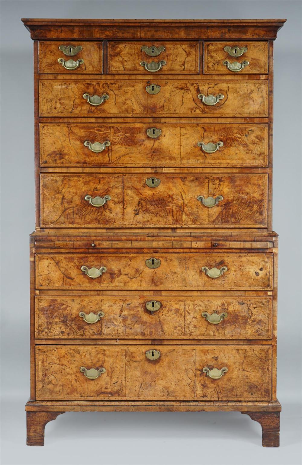 GEORGE II WALNUT VENEER CHEST ON 33ad63