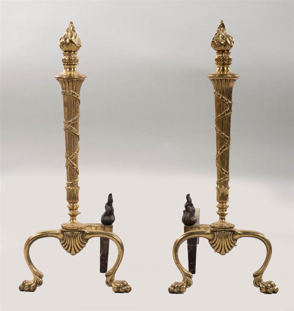 PAIR OF NEOCLASSICAL STYLE BRASS