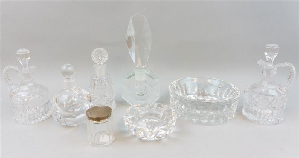 GROUP OF DECORATIONS: TWO CUT GLASS
