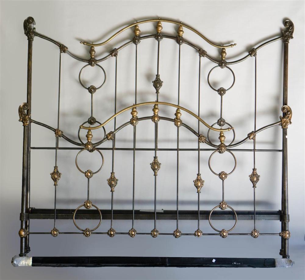 VICTORIAN STYLE BRASS AND IRON BED FRAMEVICTORIAN