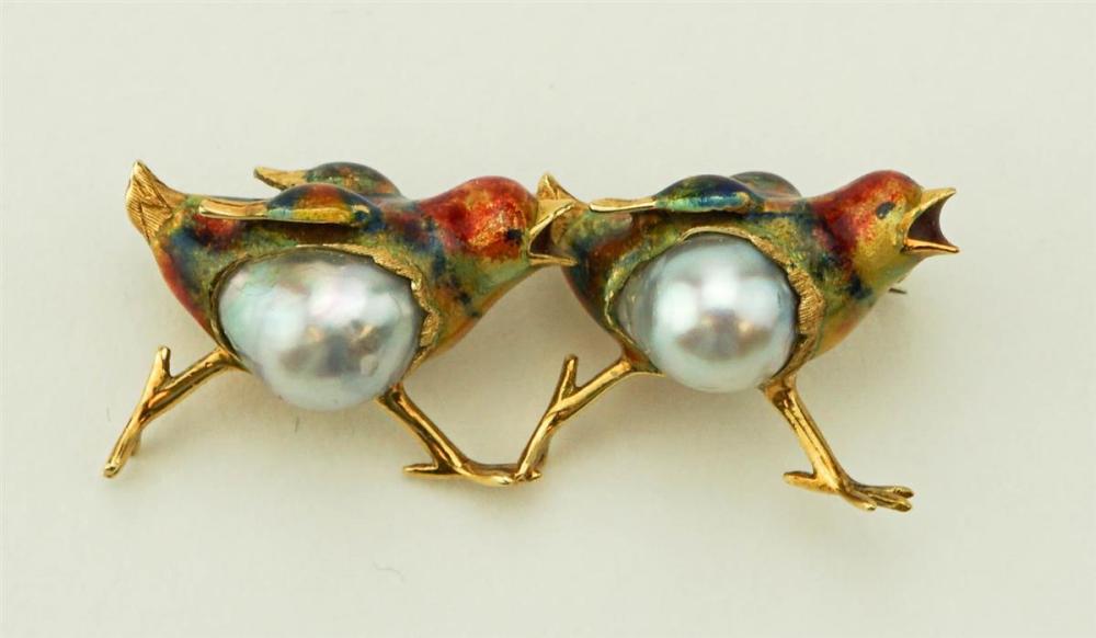18K YELLOW GOLD ENAMEL AND PEARL 33ae4f