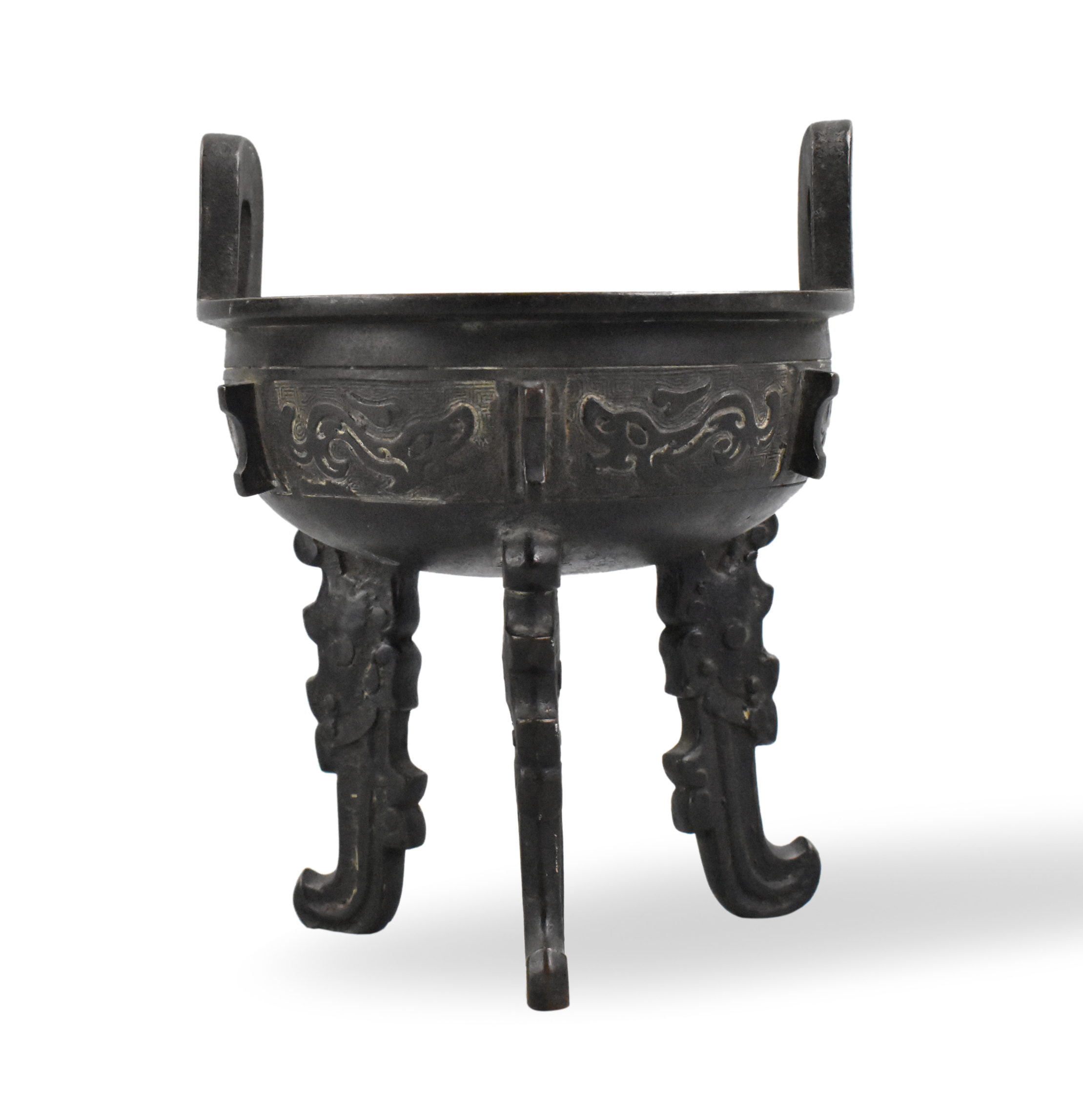 CHINESE BRONZE TRIPOD DING SHAPED