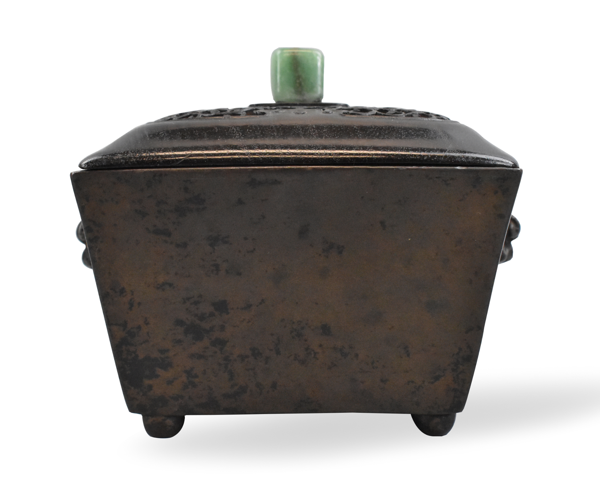 CHINESE BRONZE SQUARED CENSER  33ae58