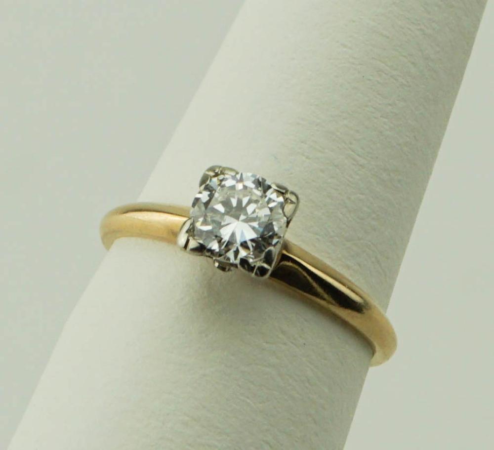 14K YELLOW WHITE GOLD DIAMOND SOLITAIRE 33ae76