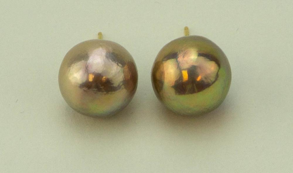 18K YELLOW GOLD BAROQUE PEARL STUD 33ae82
