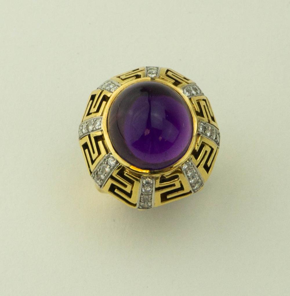 18K YELLOW GOLD AMETHYST AND DIAMOND 33aecb