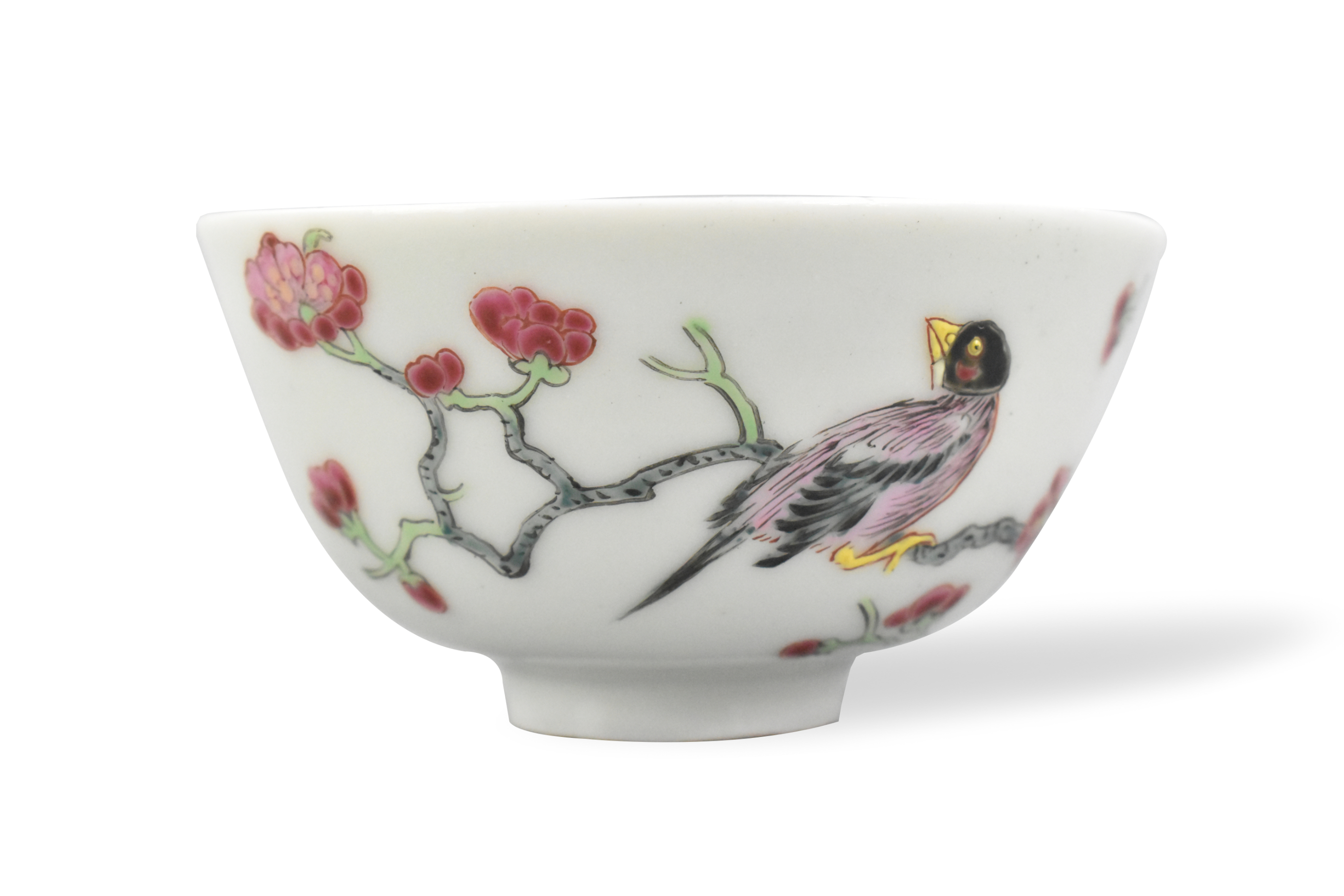 CHINESE FAMILLE ROSE BOWL W BIRD QING 33aed9