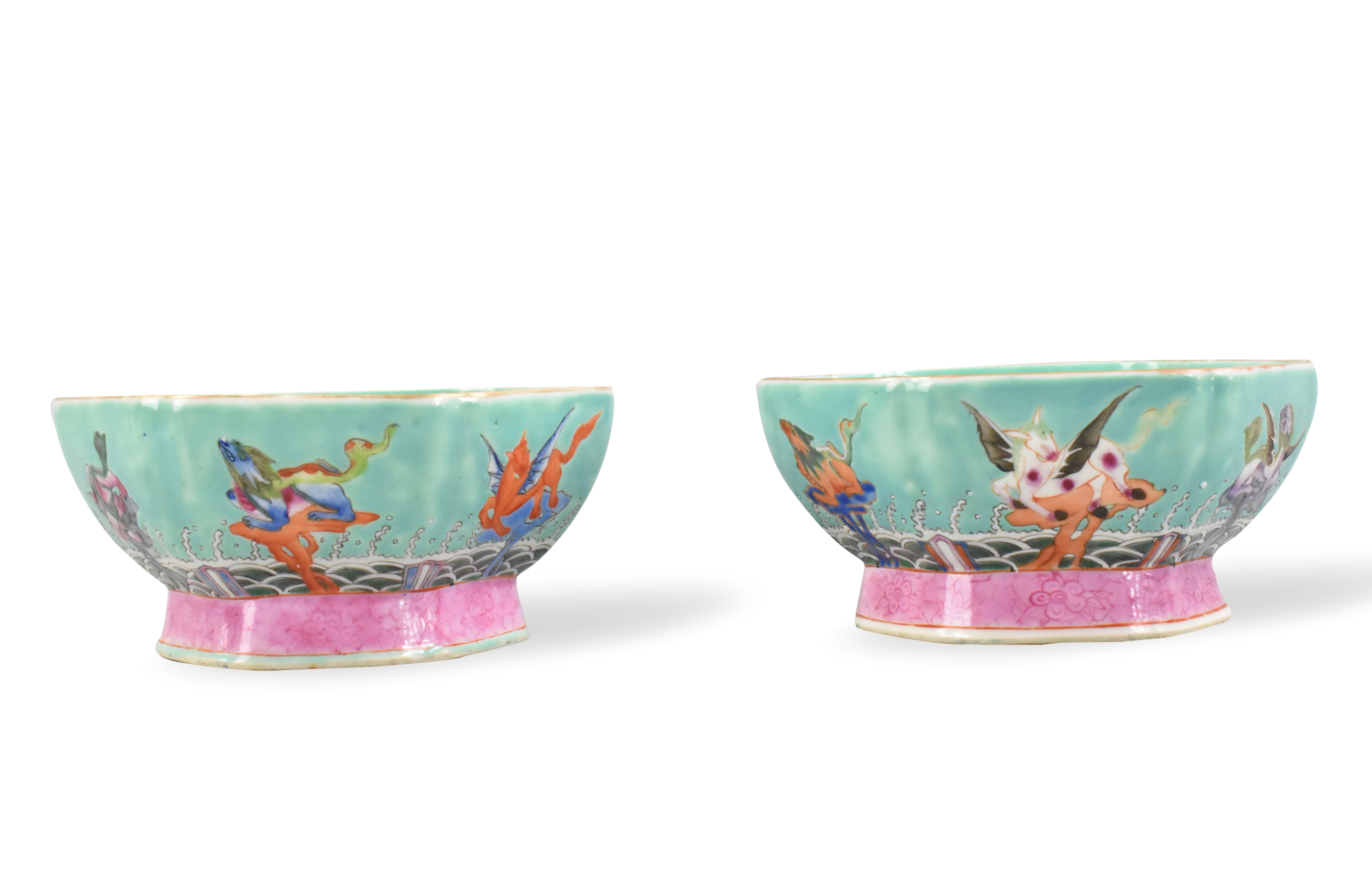 PAIR CHINESE TURQUOISE GLAZE SEA 33aee8