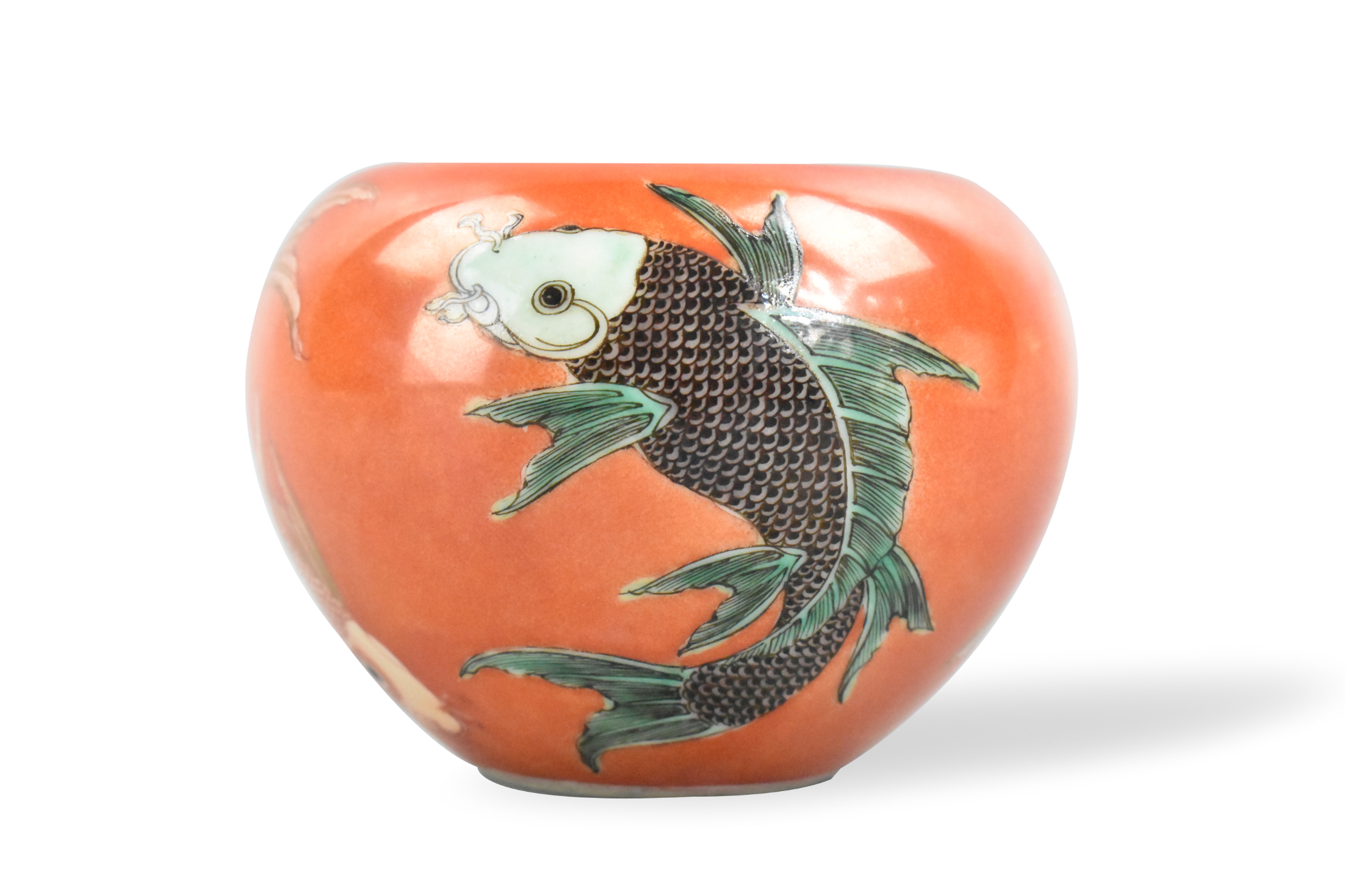 CHINESE CORAL & FAMILLE VERTE WATERPOT,