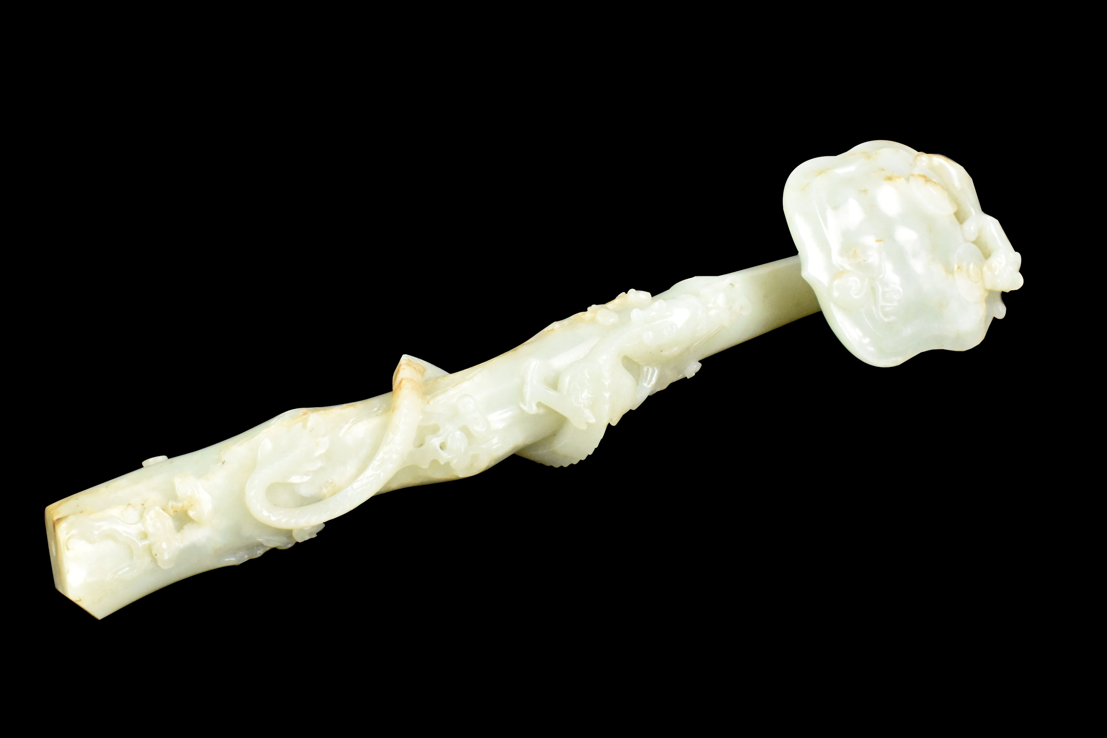 CHINESE JADE CARVED RUYI W DRAGON  33af3a