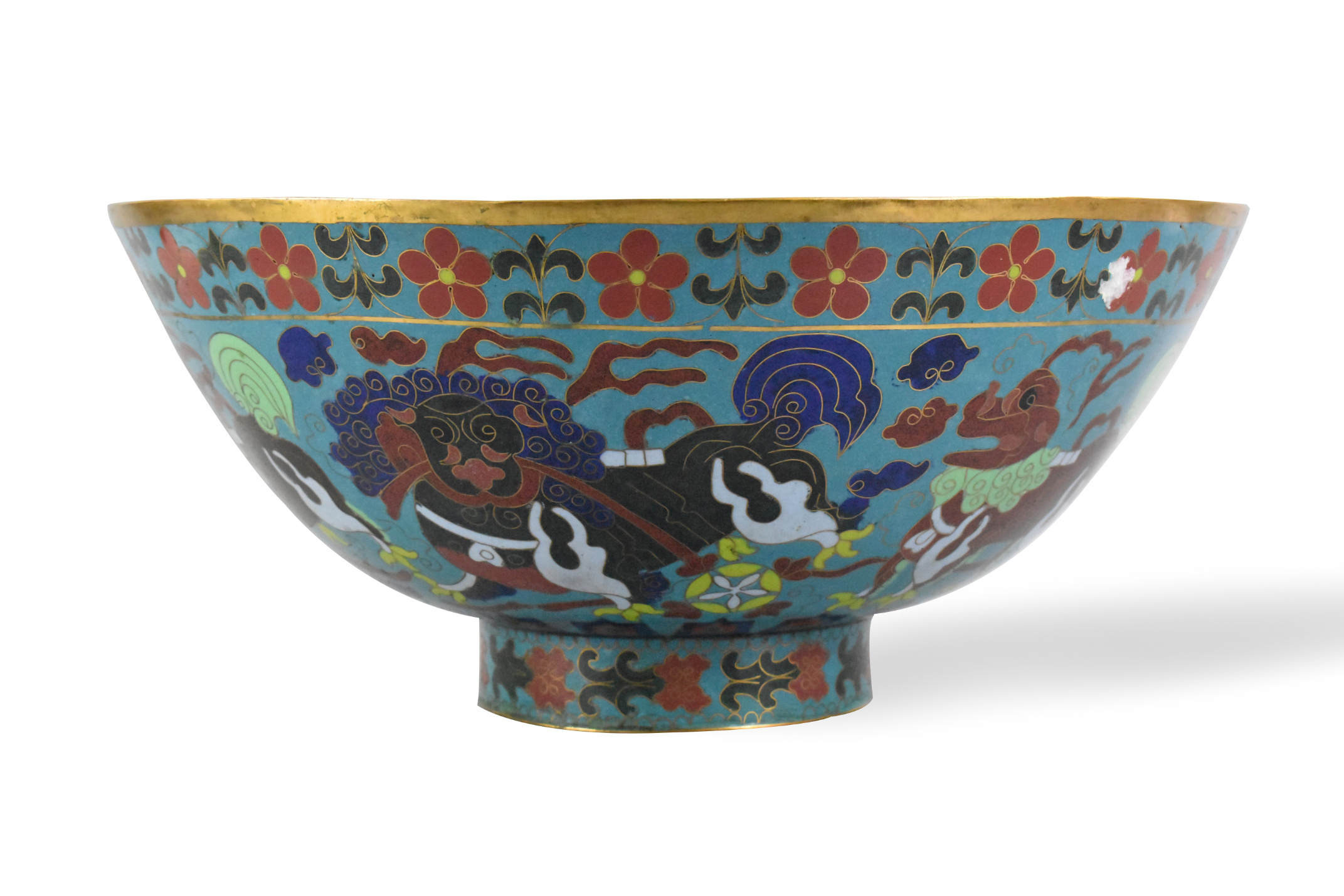 LARGE CHINESE CLOSIONNE BOWL, ROC