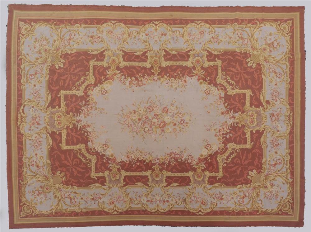 AUBUSSON STYLE NEEDLEPOINT RUGAUBUSSON 33b010