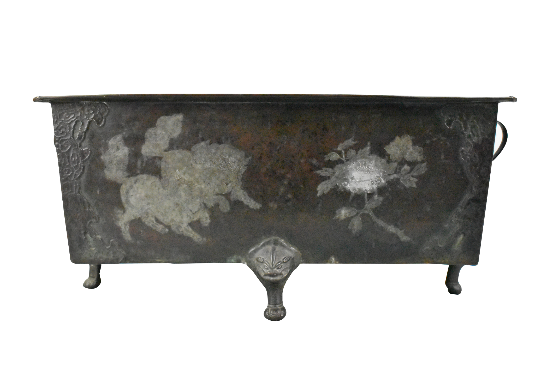 LARGE JAPANESE BRONZE HIBACHI W/