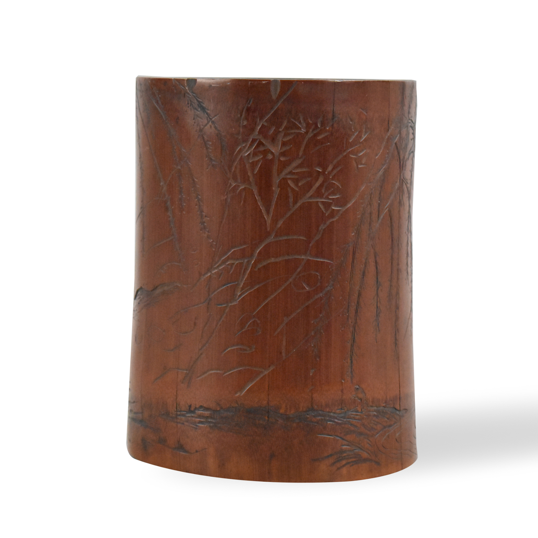 CHINESE BAMBOO CARVED BRUSHPOT