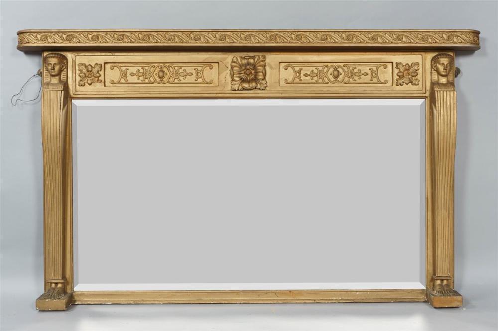 EGYPTIAN REVIVAL GOLD PAINTED OVERMANTEL 33b05b