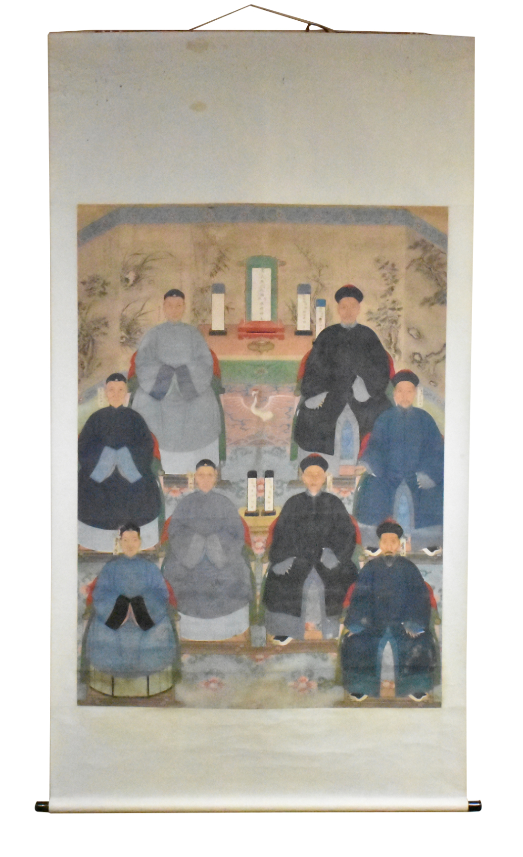 CHINESE ANCESTOR PORTRAIT SILK PAINTING,19TH