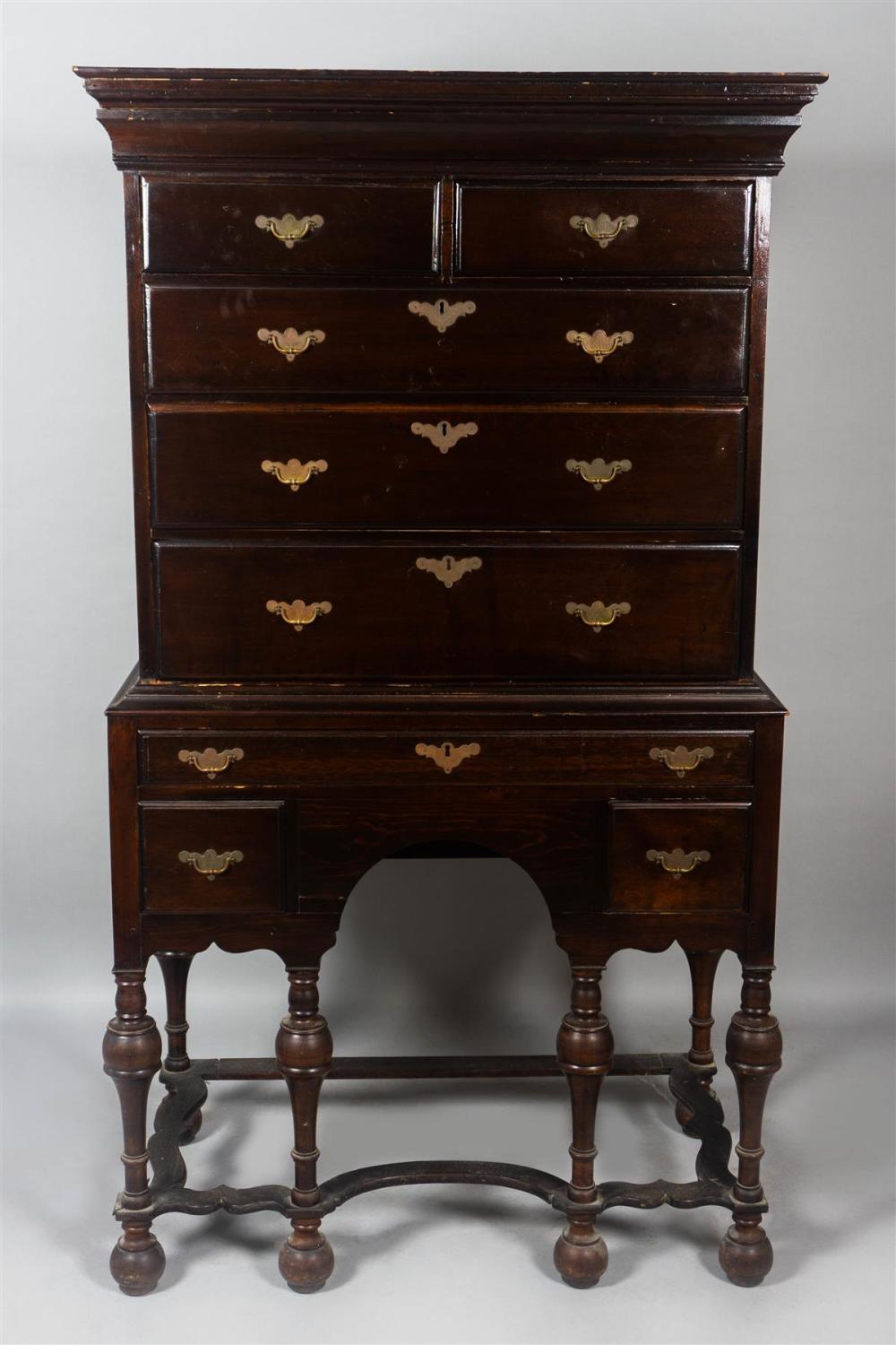 WILLIAM AND MARY STYLE WALNUT HIGHBOYWILLIAM 33b077