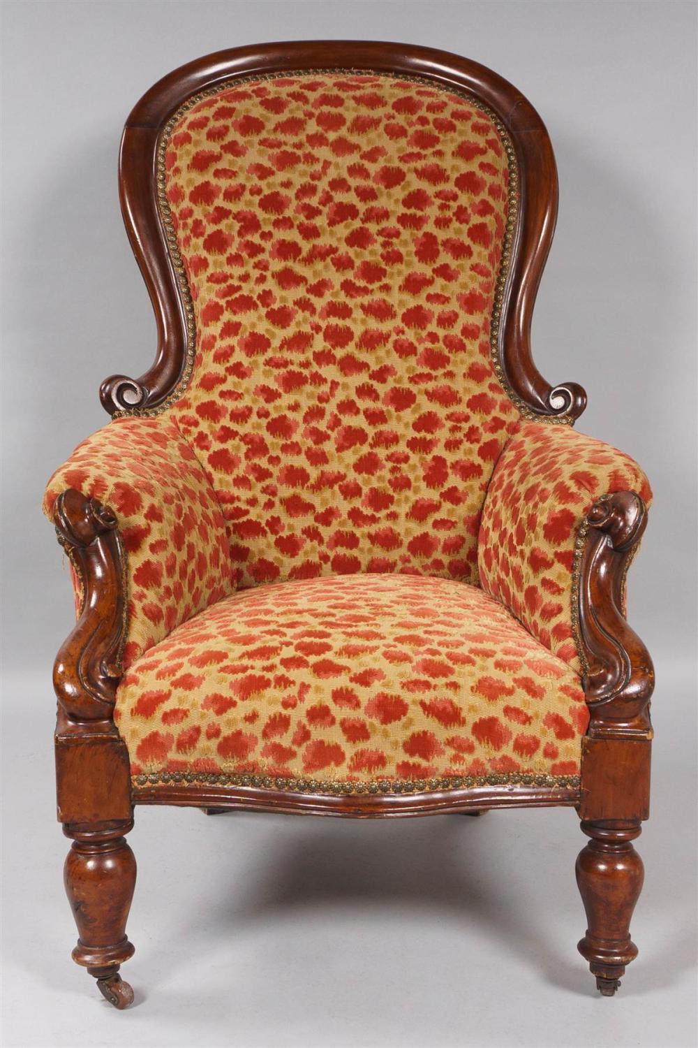 VICTORIAN MAHOGANY UPHOLSTERED 33b08b