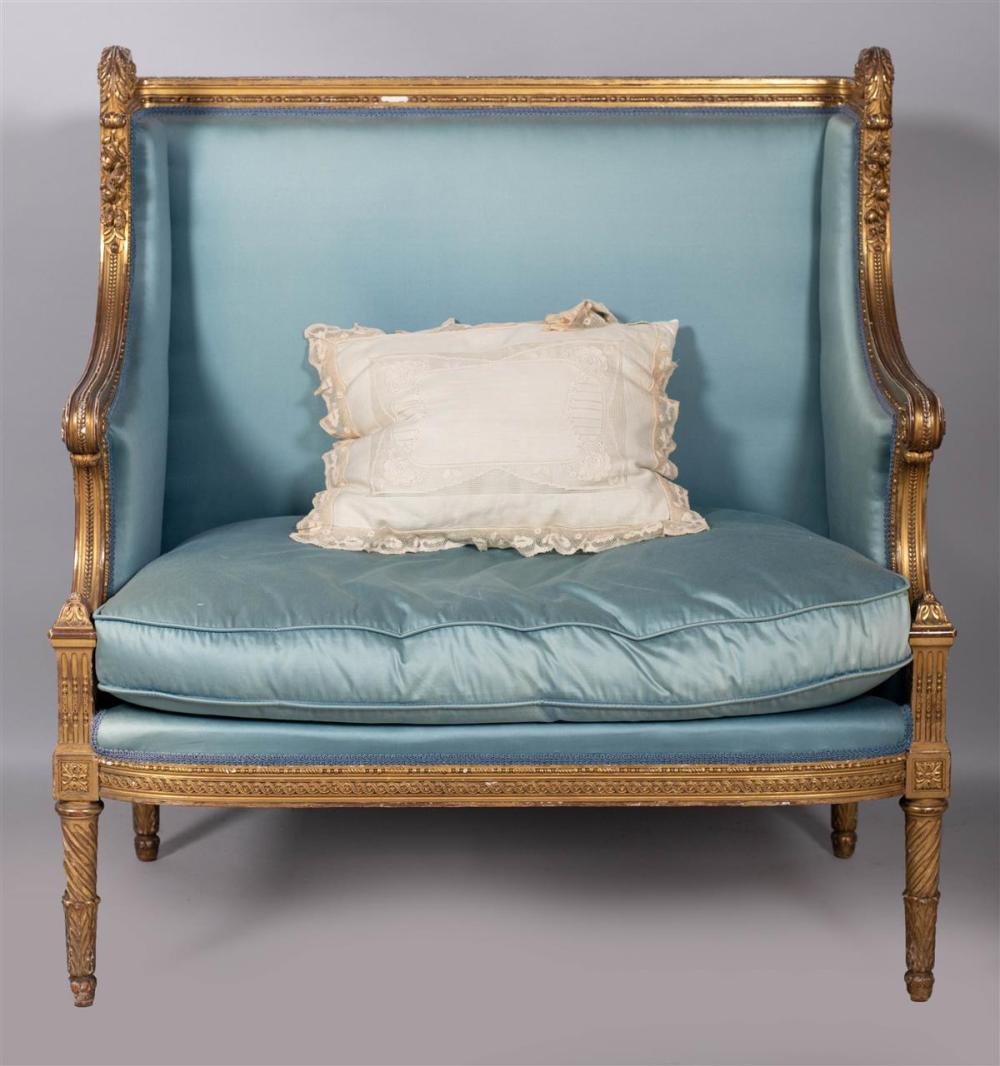 NEOCLASSICAL STYLE GILTWOOD SETTEE