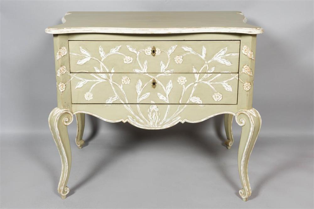 ROCOCO STYLE GREY PAINTED CHEST 33b0b1