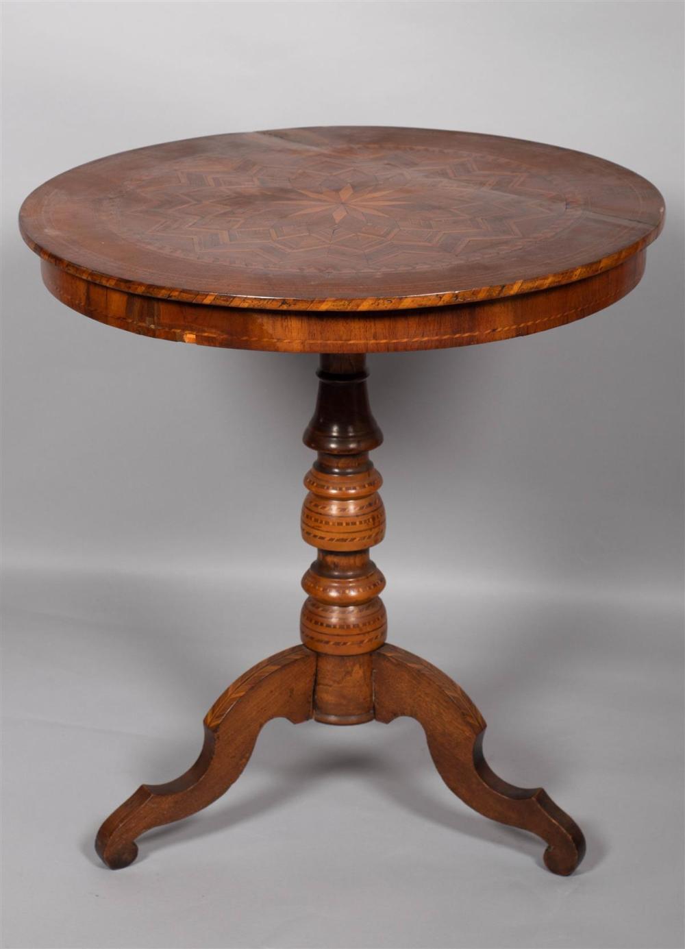 ITALIAN MARQUETRY TILT TOP TEA