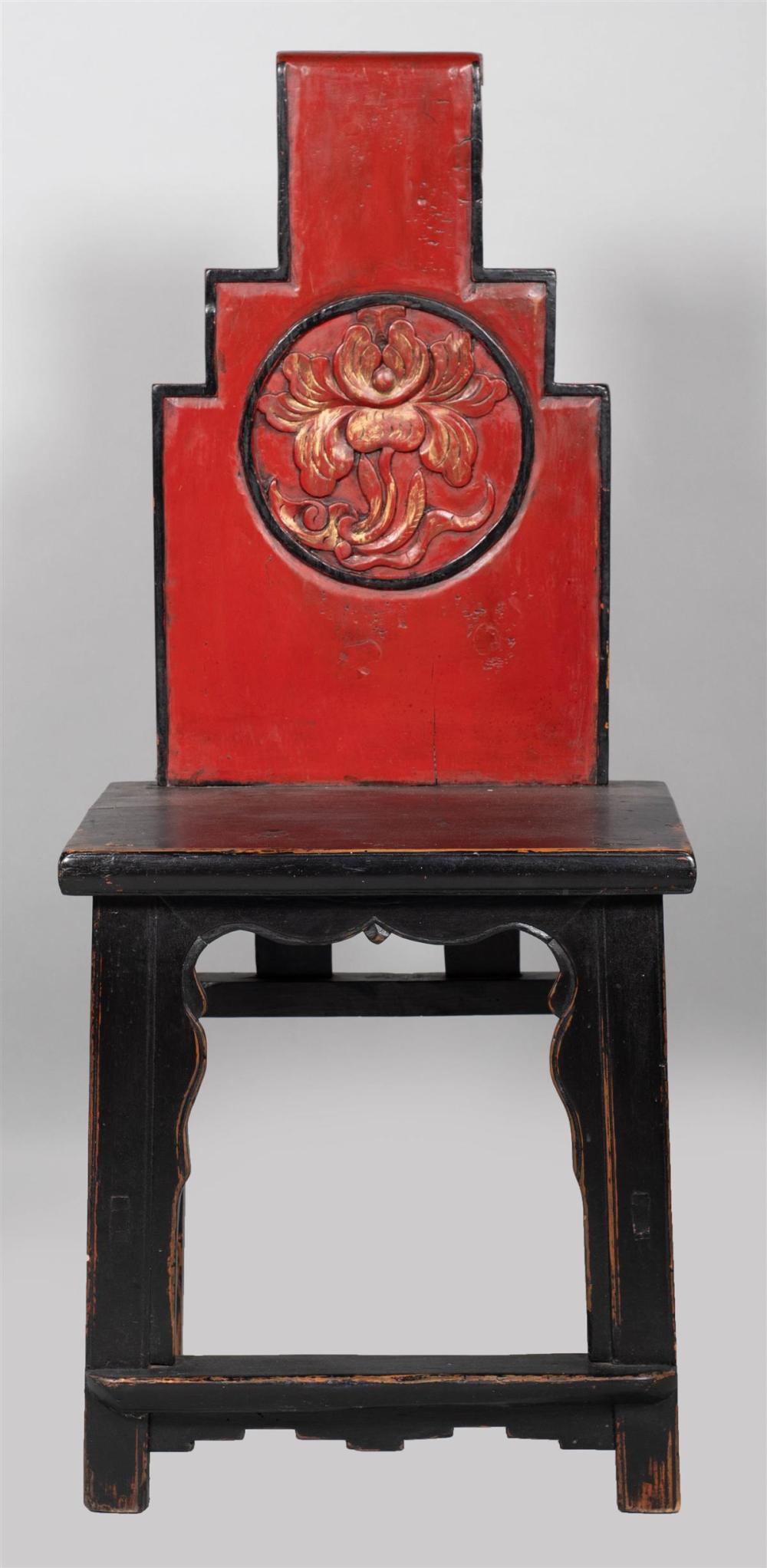 CHINESE CRIMSON, BLACK, AND PARCEL-GILT