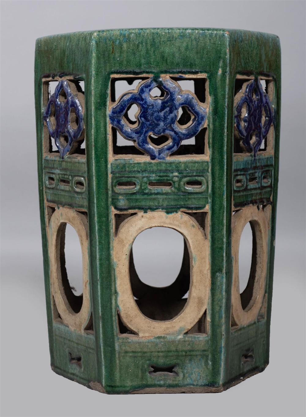 CHINESE GREEN AND BLUE GLAZED CERAMIC