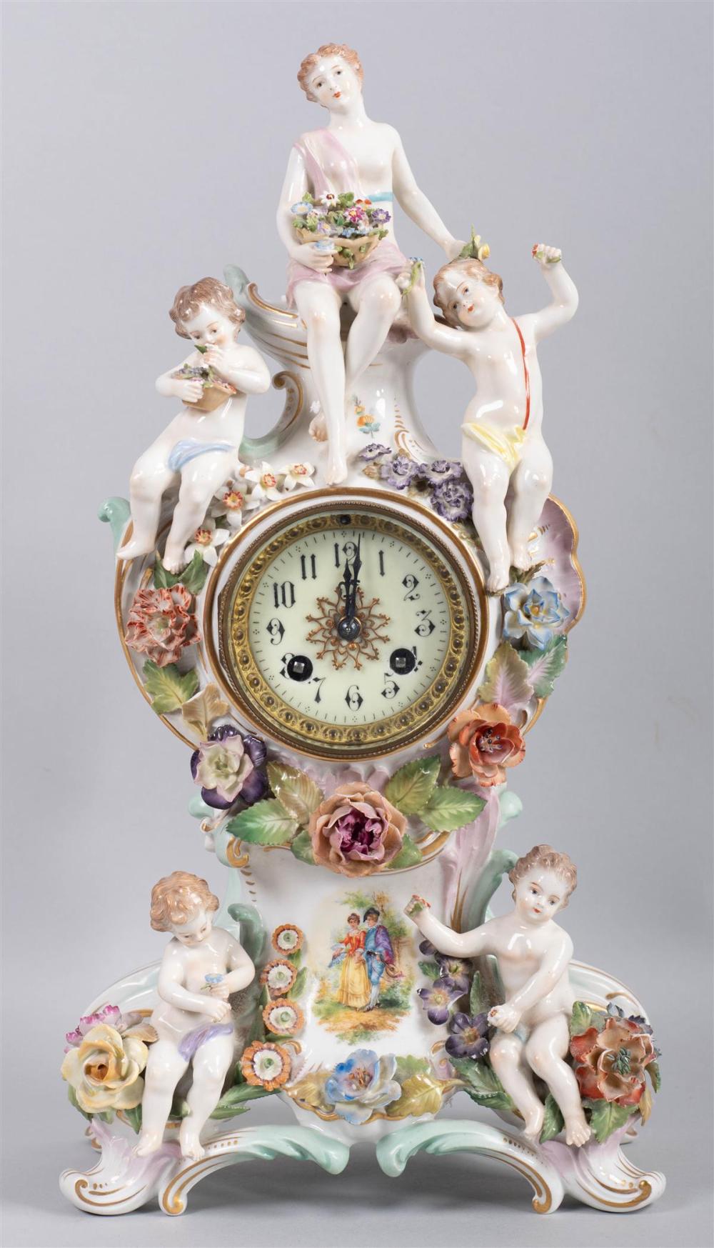 FRENCH PORCELAIN FIGURAL CLOCKFRENCH