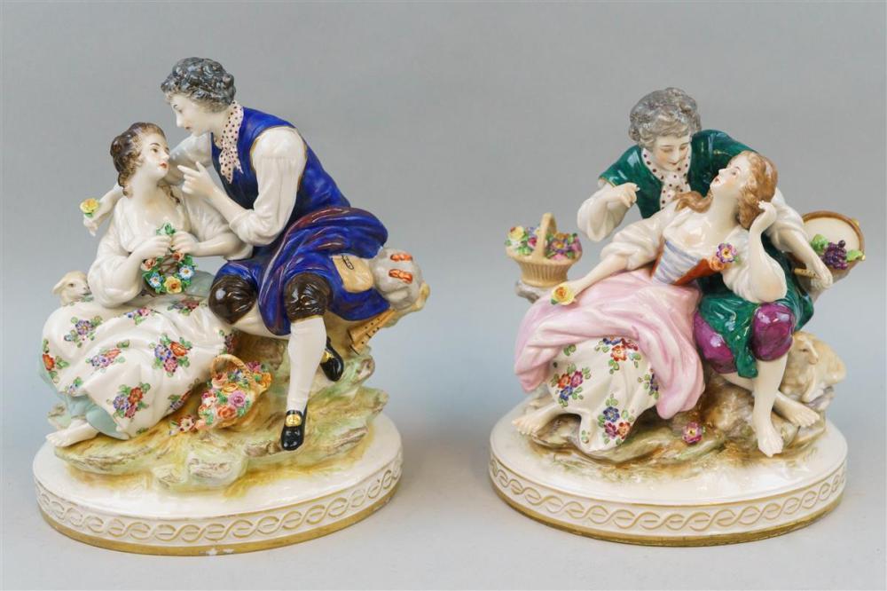 TWO VOLKSTADT PORCELAIN GROUPS OF COURTING