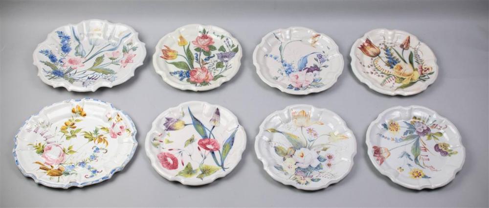 SIX FRENCH NOUE FAIENCE LUNCHEON PLATES