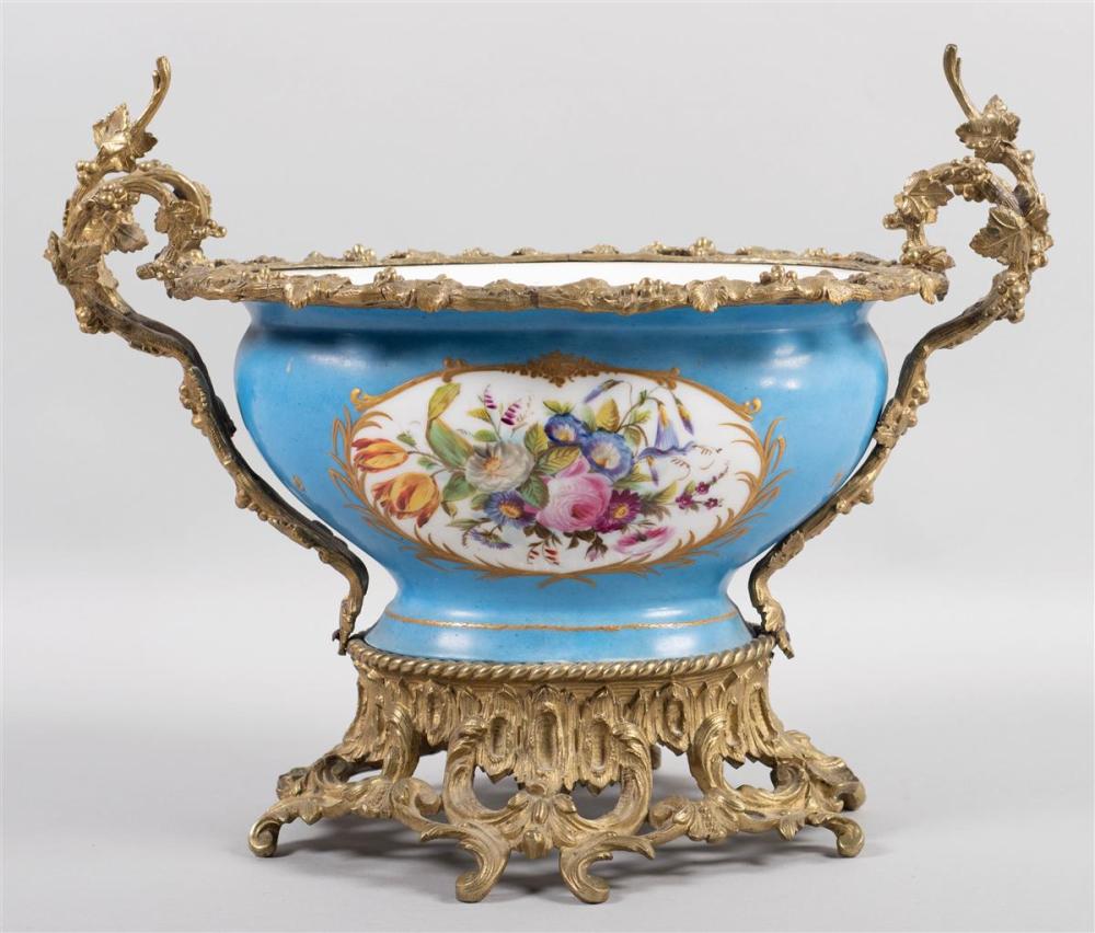 SEVRES STYLE BLUE JARDINIERE WITH 33b13b