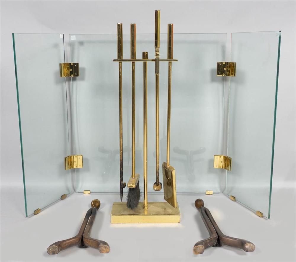 MODERNIST BRASS AND GLASS FIRE 33b15d