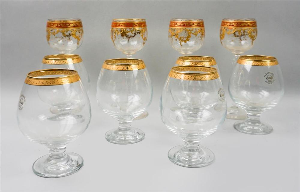 GROUP OF GOLD RIMMED GLASSWAREGROUP 33b195