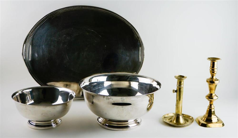 THREE SILVERPLATED ITEMS AND TWO 33b1d8