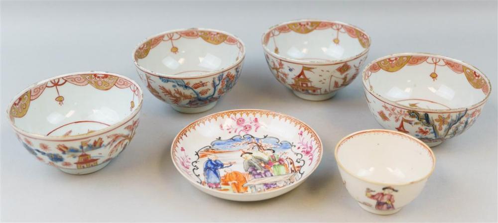 FOUR CHINESE IMARI TEA BOWLS QING 33b1ff