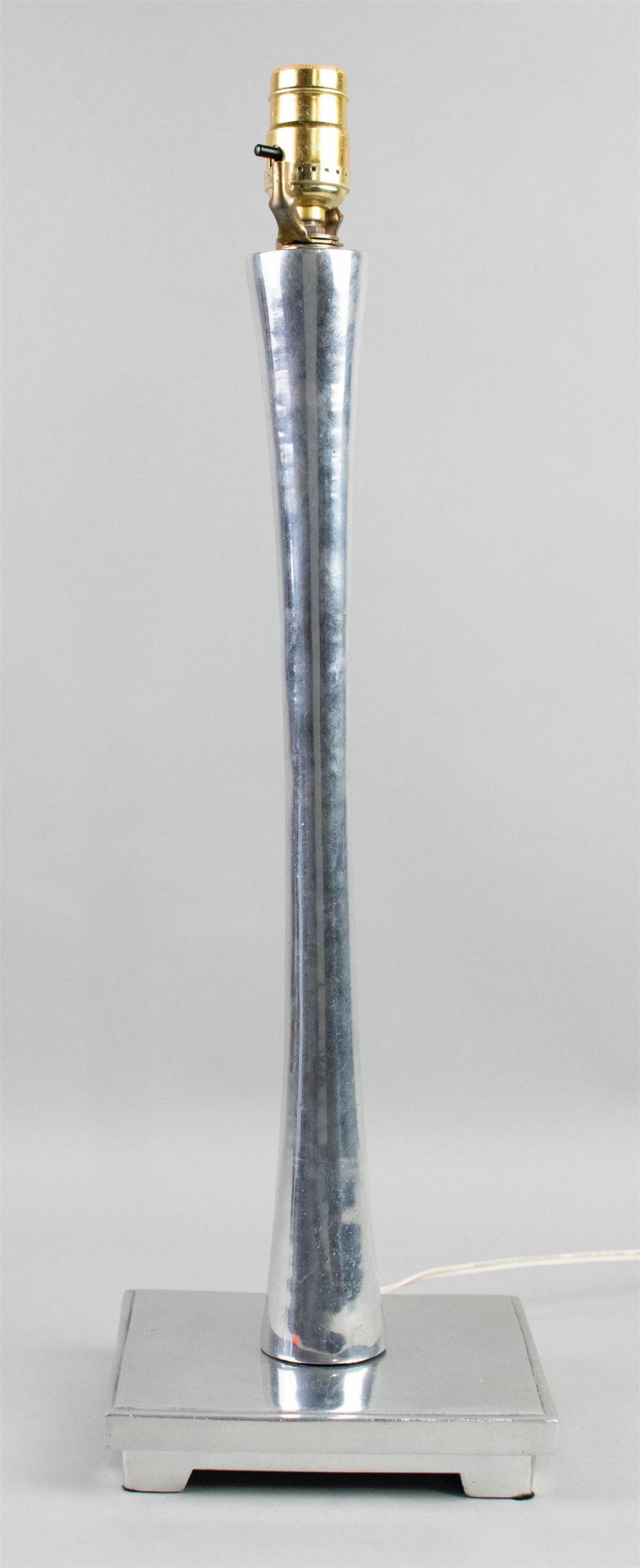 SILVERED METAL CONTEMPORARY TABLE LAMPSILVERED