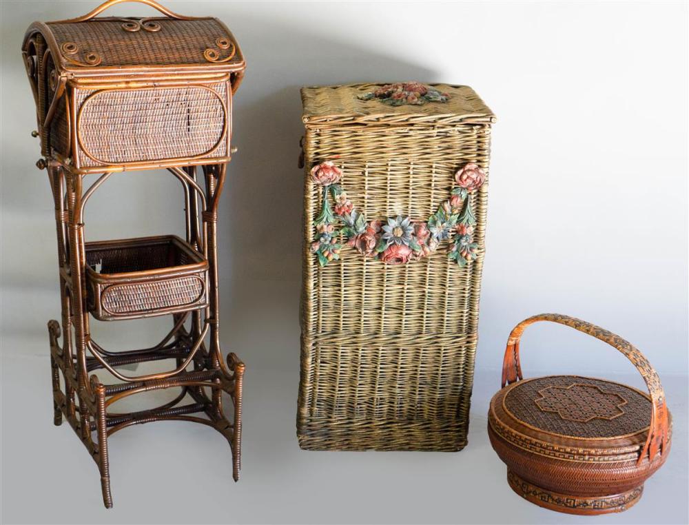 VICTORIAN STYLE WICKER SEWING BASKET 33b246