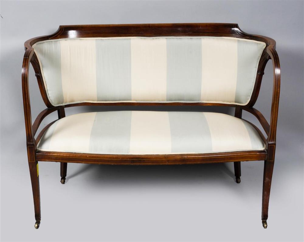 ART NOUVEAU STYLE STRIPED UPHOLSTERED