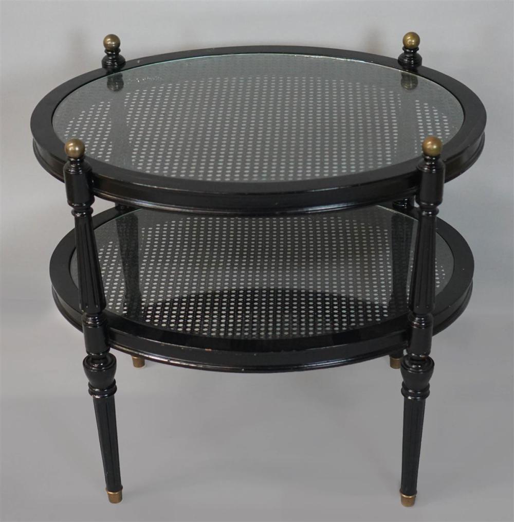 LOUIS XVI STYLE BLACK LACQUER CANED