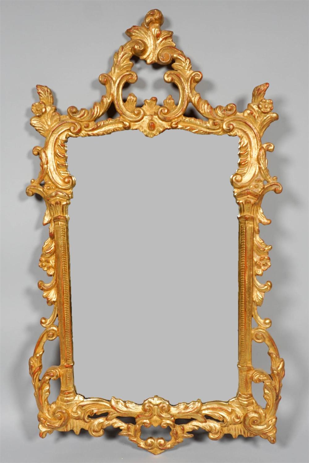 GEORGE III STYLE GILTWOOD MIRROR,