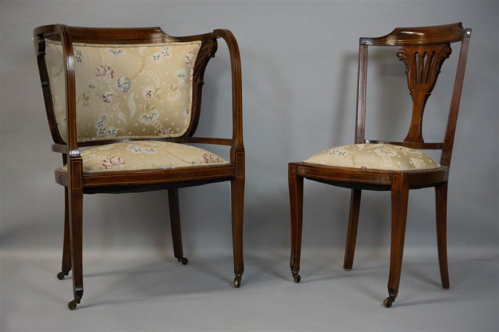 TWO EDWARDIAN STYLE INLAID MAHOGANY 33b295