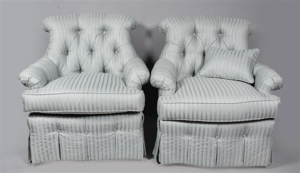 PAIR OF SHERRILL PALE BLUE TUFTED