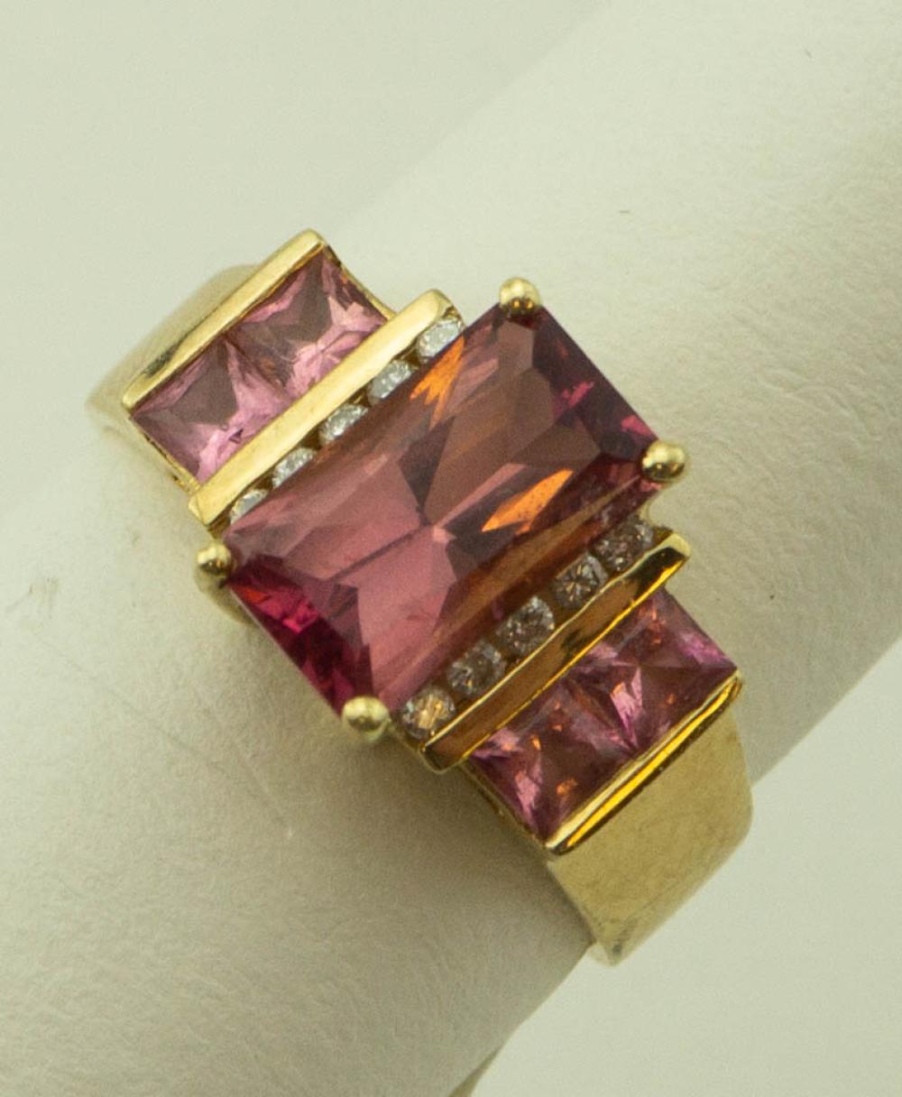 14K YELLOW GOLD DIAMOND AND PINK 33b2d7