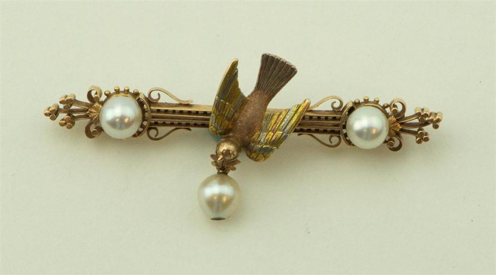 VINTAGE 14K YELLOW GOLD DOVE PINVINTAGE 33b2e0