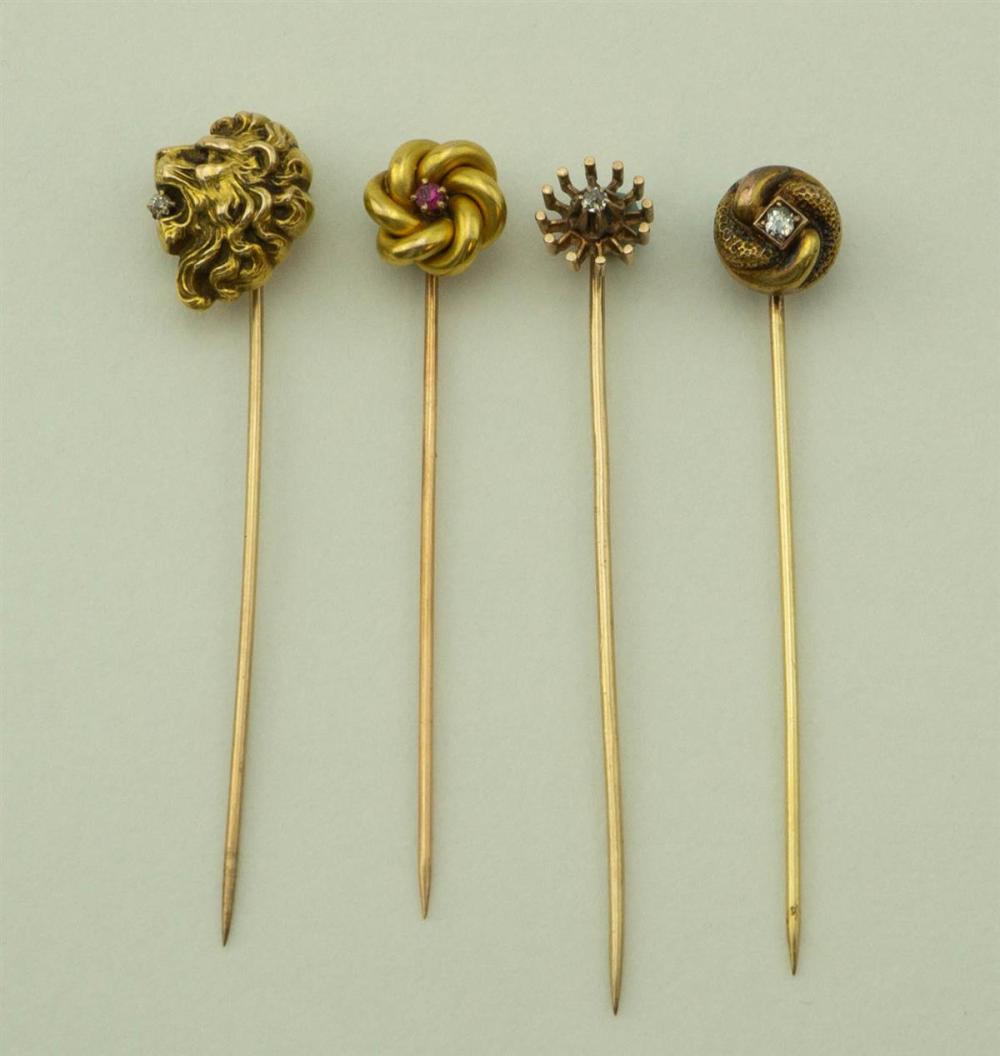 VINTAGE 10K/14K YELLOW GOLD STICKPINSVINTAGE