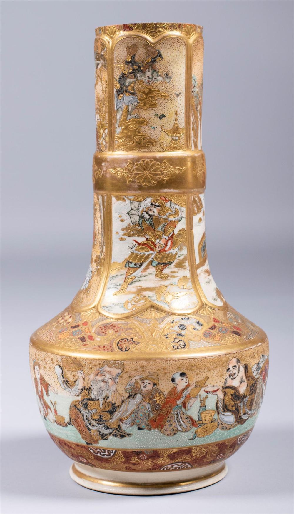 JAPANESE EARTHENWARE VASE, MEIJI