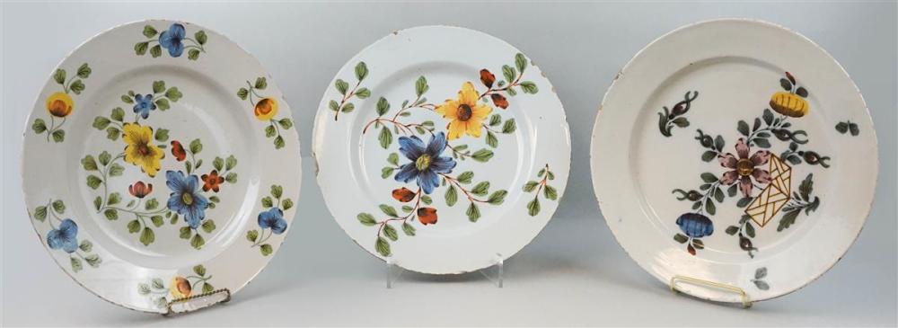 THREE ENGLISH DELFTWARE 'FAZACKERLY-PALETTE'