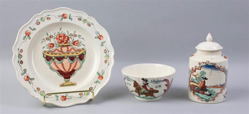 THREE ENGLISH DUTCH DECORATED  33b32b