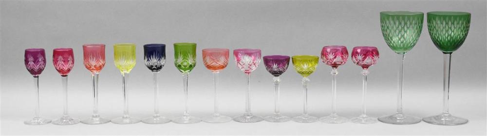 COLLECTION OF CASED MULTICOLORED STEMWARE