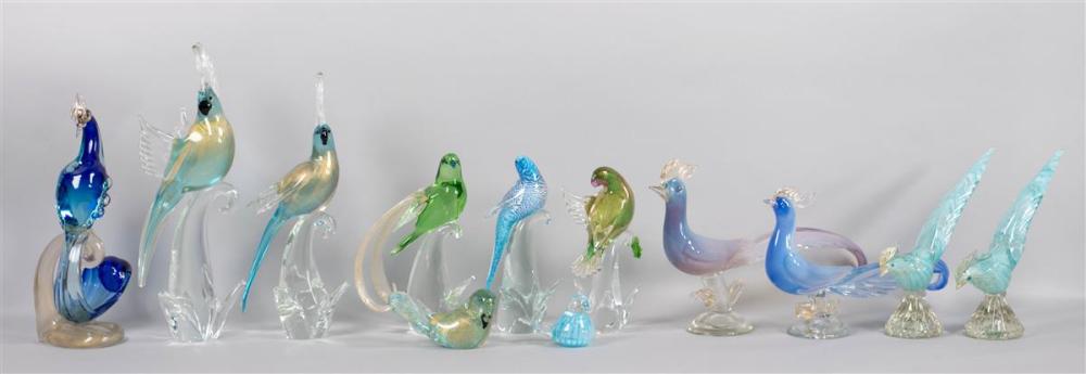 COLLECTION OF BLUE AND GREEN MURANO 33b361